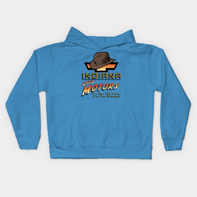 Indiana Used Motors Kids Hoodie by CineFluxProd